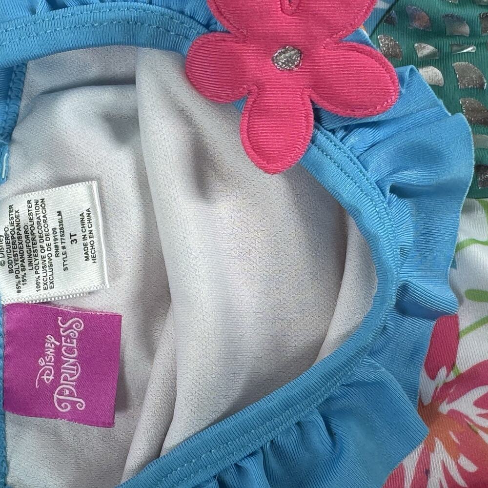 Ariel Little Mermaid Swimsuit and Terry Cloth Cover Up Set Size 3T - Picture 5 of 7